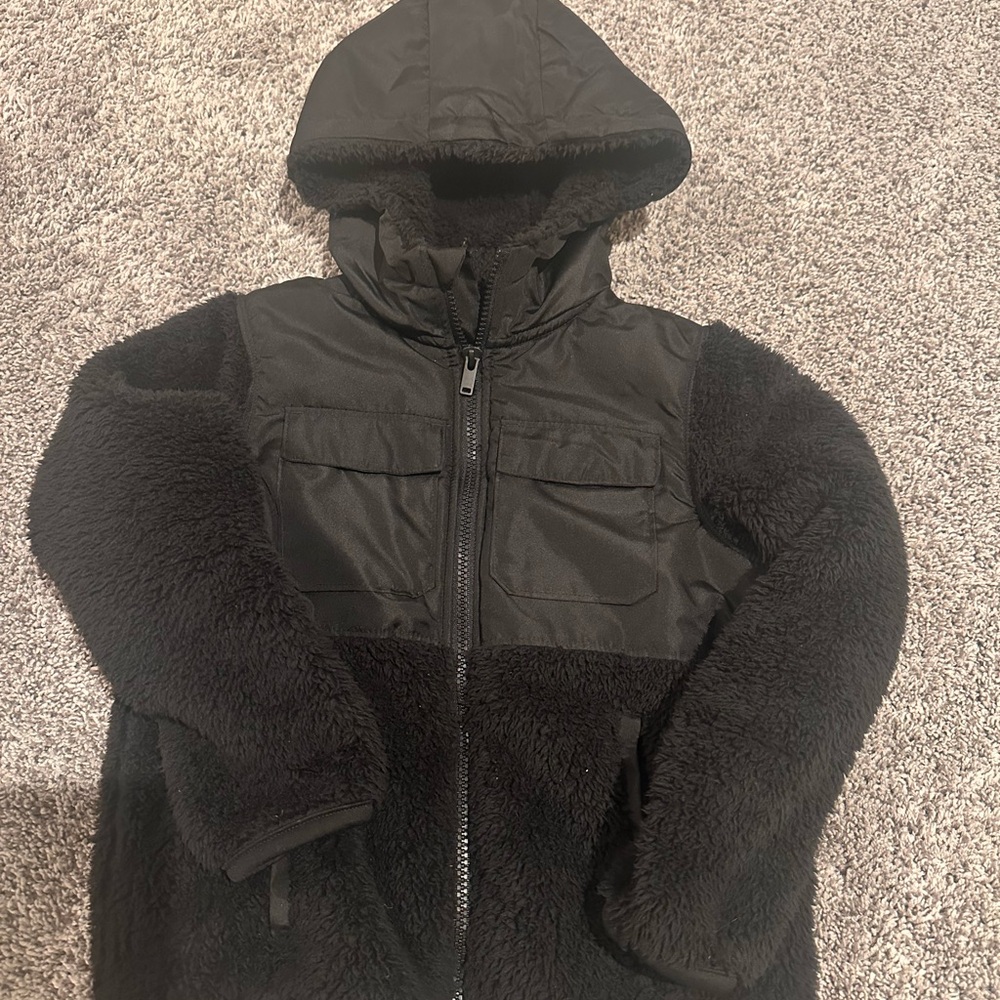 Old Navy Black Hooded Fleece Jacket